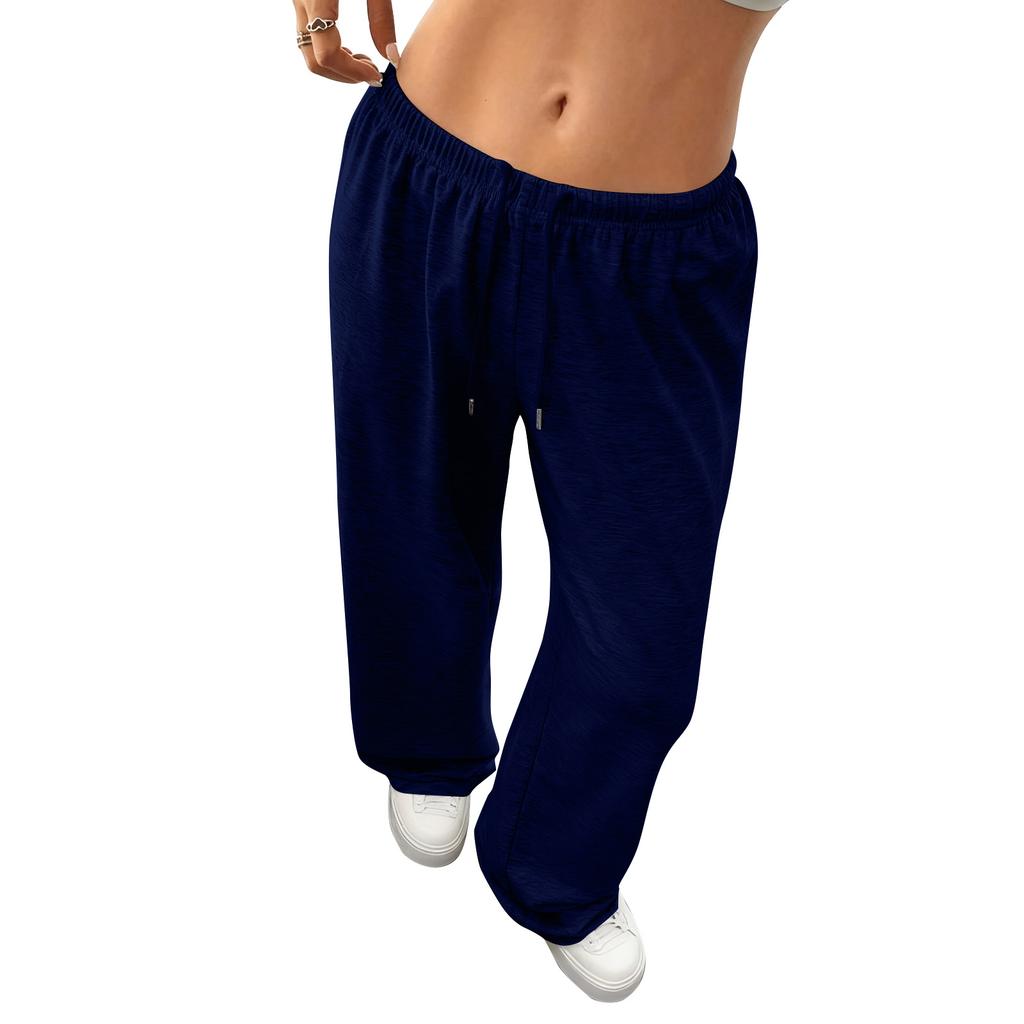 Damen Weitbeinige Sporthose, Lockere Straight-Leg Freizeithose, Sportliche Jogginghose