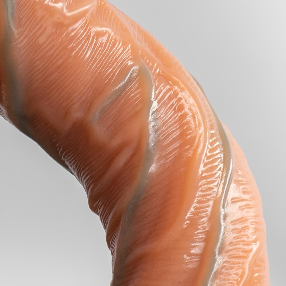 Realistyczny długi dildo, ultra-miękki, dotykowy płynny silikon, realistyczna faktura skóry, nie wymaga baterii, pomoc dla dorosłych na intymne chwile