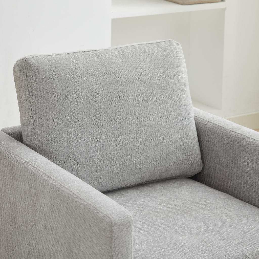 Four-Sided Upholstered Swivel Accent Chair, 360 Degrees Club Chair & Lounge Chair with Armrests for Living Room, Bedroom, Apartment & Children's Room