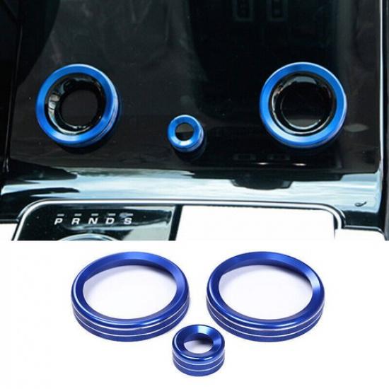 For Range Rover Evoque - DX Blue Aluminum Central Console Ac Knob Cover