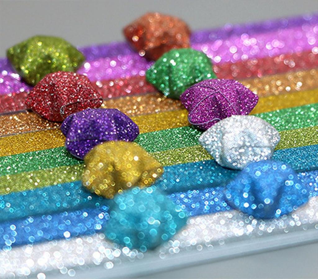 BetterJonny Lucky Star Origami 720 18 Glittery Origami Paper for DIY Crafts Strips, Sheets, Colors,