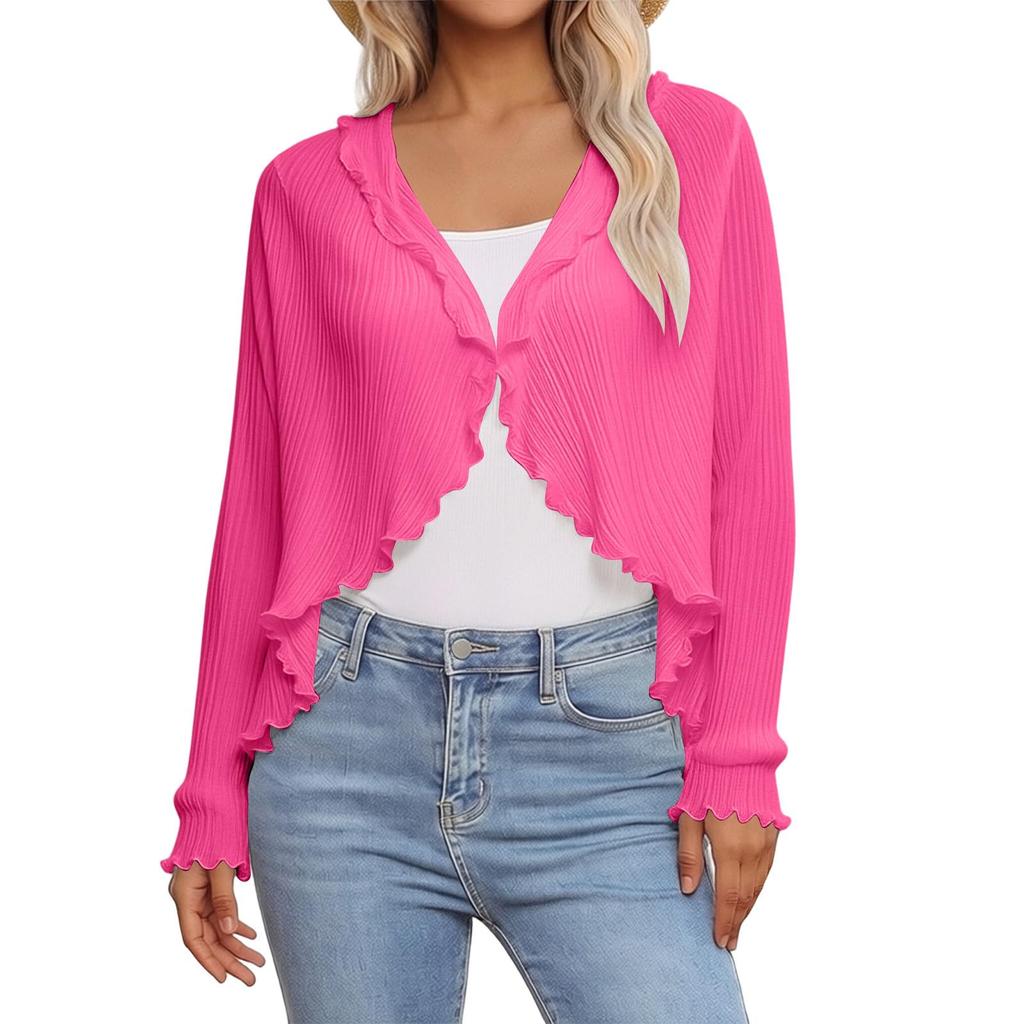 Women Fashion Solid Color Car Driving Sun Protection Shawl Breathable Outdoor Sunscreen Scarf Beach UV Protection Loose Casual Style Ruffled Shawl