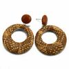 Wood Earrings Jewelry Bamboo Dangle Geometric Rattan Circle Women 2024 Fashion