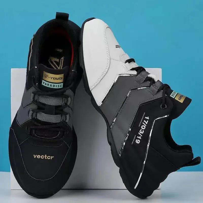 Spring New Men's Casual Sneakers Fashion Lace Up Height Increasing Platform Hiking Shoes for Men Outdoor Men's Running Shoes