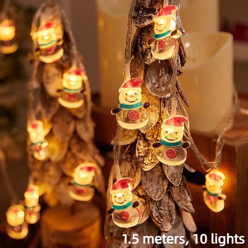 Snowman Led String Lights, Battery Operated Snowman Fairy Lights For Christmas Thanksgiving Fall Indoor Outdoor Home Decor