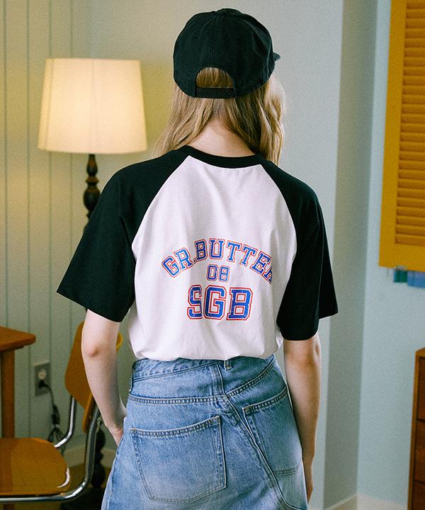 GREENBUTTER 1908S Club Logo Raglan Tee (Black)