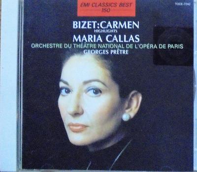 CD CALLAS MARIA GEDDA NIKOLAI PA  Highlights of the Opera Carmen TOCE7242  1994 Japan ObiClassical Used