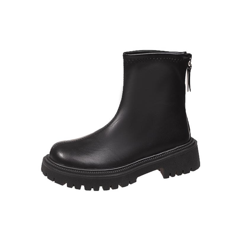 Women's Winter Thick Sole Ankle Boots Round Head Square Heel Anti-slip Women Boots Middle Follow Outdoor Leisure Fashion Shoes