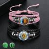 1Pc Glow In Dark Sun Moon Lover Couple Bracelet, Handmade Beaded Braided Unisex