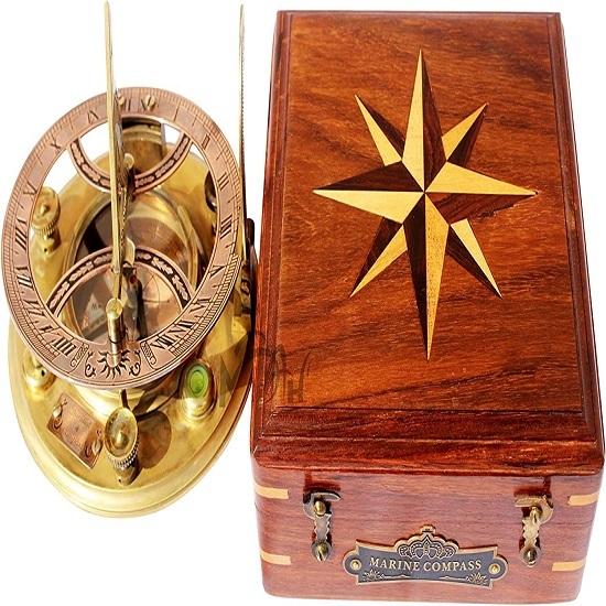 Marine Compass Perfectly Calibrated Large Marine Sundial Compass