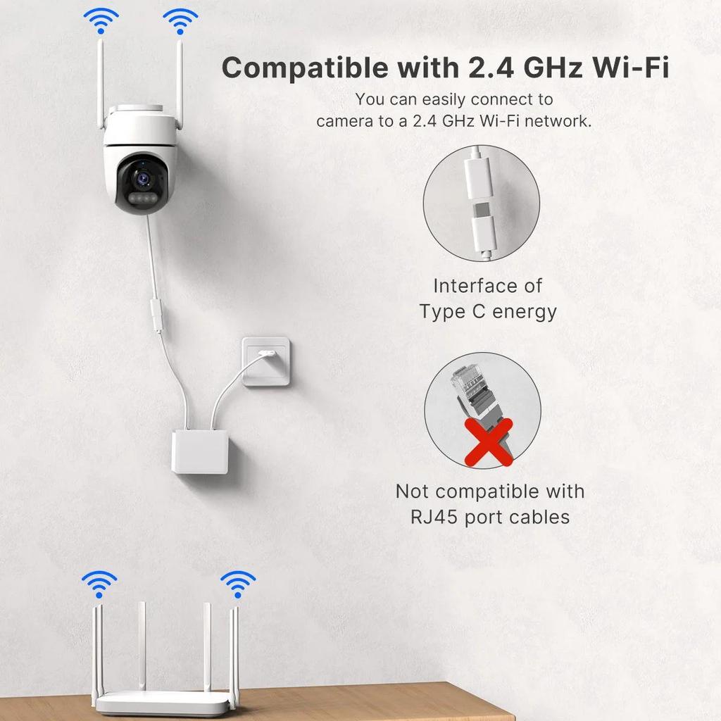 iCSee Single-Lens WiFi Home Camera: 360° Full-Color Night Vision for Smart Wireless Security