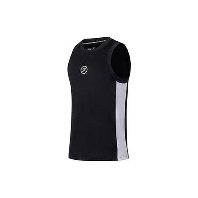 Wade Series Kontrast-Logo Print Basketball Tanktop Herren Oberteile Schwarz AAYS041-5