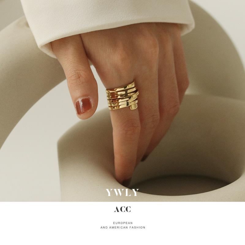 

Европейское и американское спиральное кольцо-кроссовер: Креативный дизайн из латуни с покрытием из 18-каратного золота для женщин Size 7