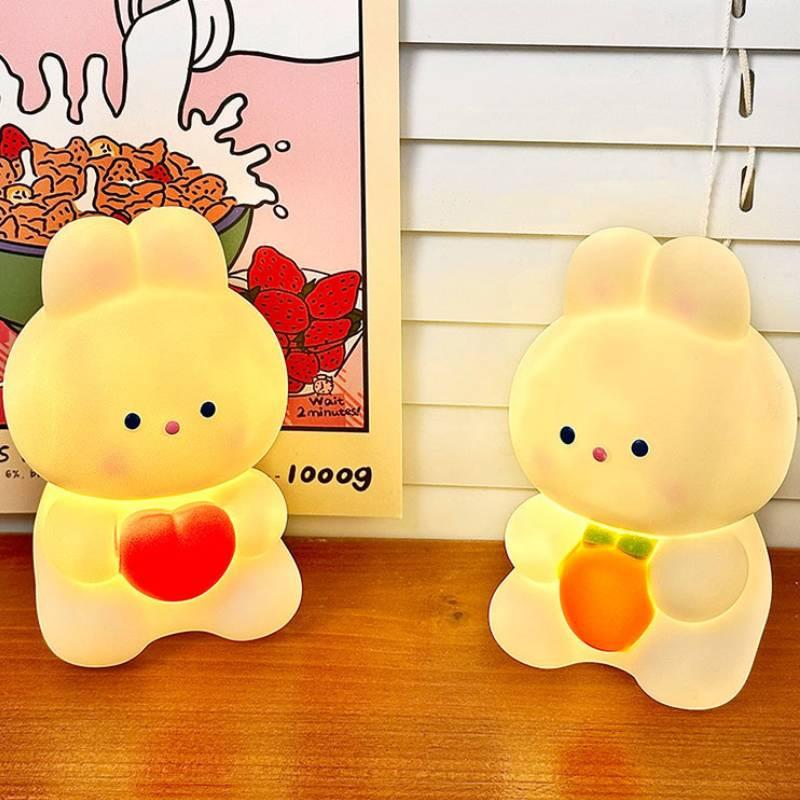 Cute Cartoon Heart Rabbit Night Light For Bedroom Decoration And Gift Led Toy With Soft Glow