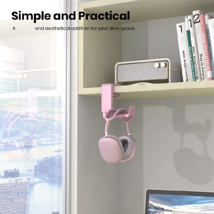 Lightweight Under Desk Headset Stand Holder Rack with Rotating Hook Adjustable Clamp for Organized Gaming Setup