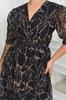 Women's Big Size Dress Plus Size Marble Patterned Chiffon Dress