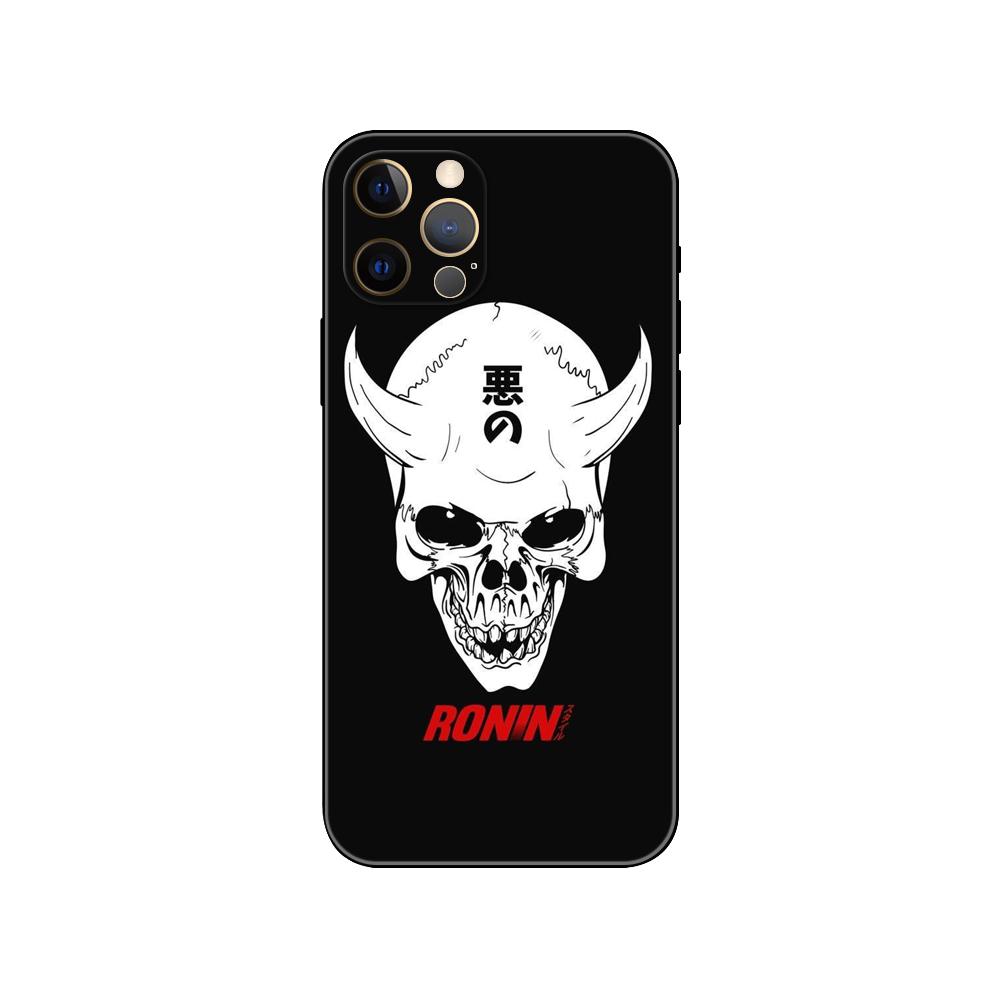 Japanische Samurai Oni Maske DIY Handyhülle für iPhone 5s 2020se 6s 7 8 Plus X 10 XR XS 11 12 13 mini pro MAX schwarze TPU Rückseite