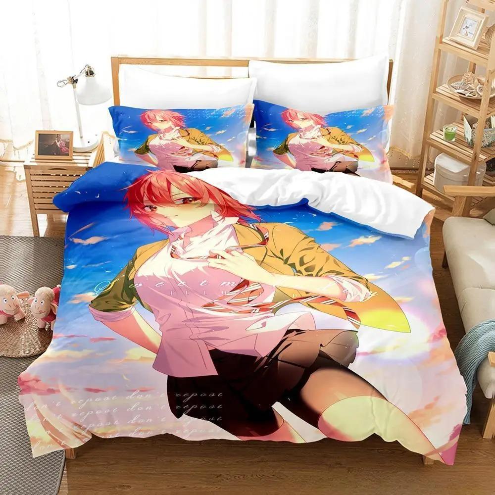 Tomo-chan Is a Girl! Bedding Set Single Twin Full Queen King Size Bed Set Adult Kid Bedroom Duvet Cover Set Anime Bed Sheet Set