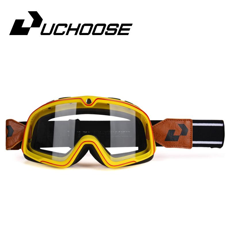 Vintage Fahrbrille Skibrille Sonnenbrille ATV-Brille Rutschfestes Band Anti-UV Cafe Racer Chopper Radfahren Rennen Kostenloser Versand