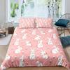 Rabbit Duvet Covers For Children Boys Girls Kawaii Animal Comforter Covers With 2 Pillowcases 3 Pcs Bedding Sets Queen King Size
