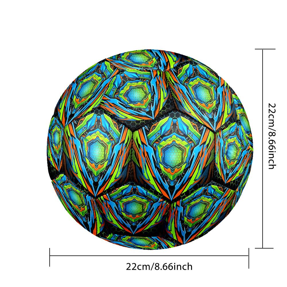 1 pièce Ballon de football Thème Armure Hexagonale, Taille 5, Matériau PVC Léger, Ballon de Football d'Entraînement Extérieur Cadeau. q62299