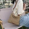 Chic Handmade Paper Straw Crossbody Bag Solid Color Zipper Closure Shoulder Messenger Bags for Women Summer Beach Urban Outings
