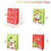 Christmas Kraft Paper Gift Bags Xmas Candy Cookies Gift Tote Bag Christmas Decoration 2025 for Home Navidad Noel New Year 2025