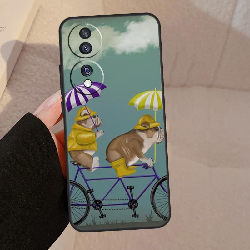 English Bulldog Pug For Honor Magic V5 5 6 7 Pro Case For Honor X9a X9b X9c X8a X8b 50 70 90 200 400 Lite Cover