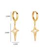CARLIDANA New Trendy Asymmetrical Four-Pointed Star Tapered Earrings Stainless Steel Hot Style Star Hoop Earrings for Women
