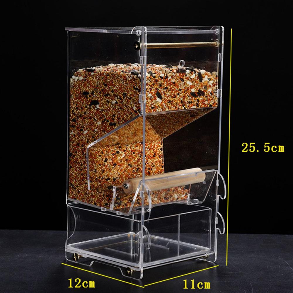 Finch Easy To Install Parakeet Acrylic Bird Feeders Cage Accessories Parrot Feeding Bowl Dispenser