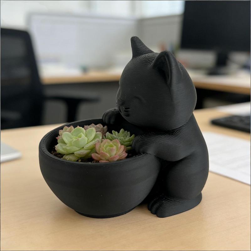 Kattformad Kruka Med Dräneringshål Unikt Designad För Suckulenter Små Blommor Och Kaktusar Sovrum Kontor Skrivbordsdekoration