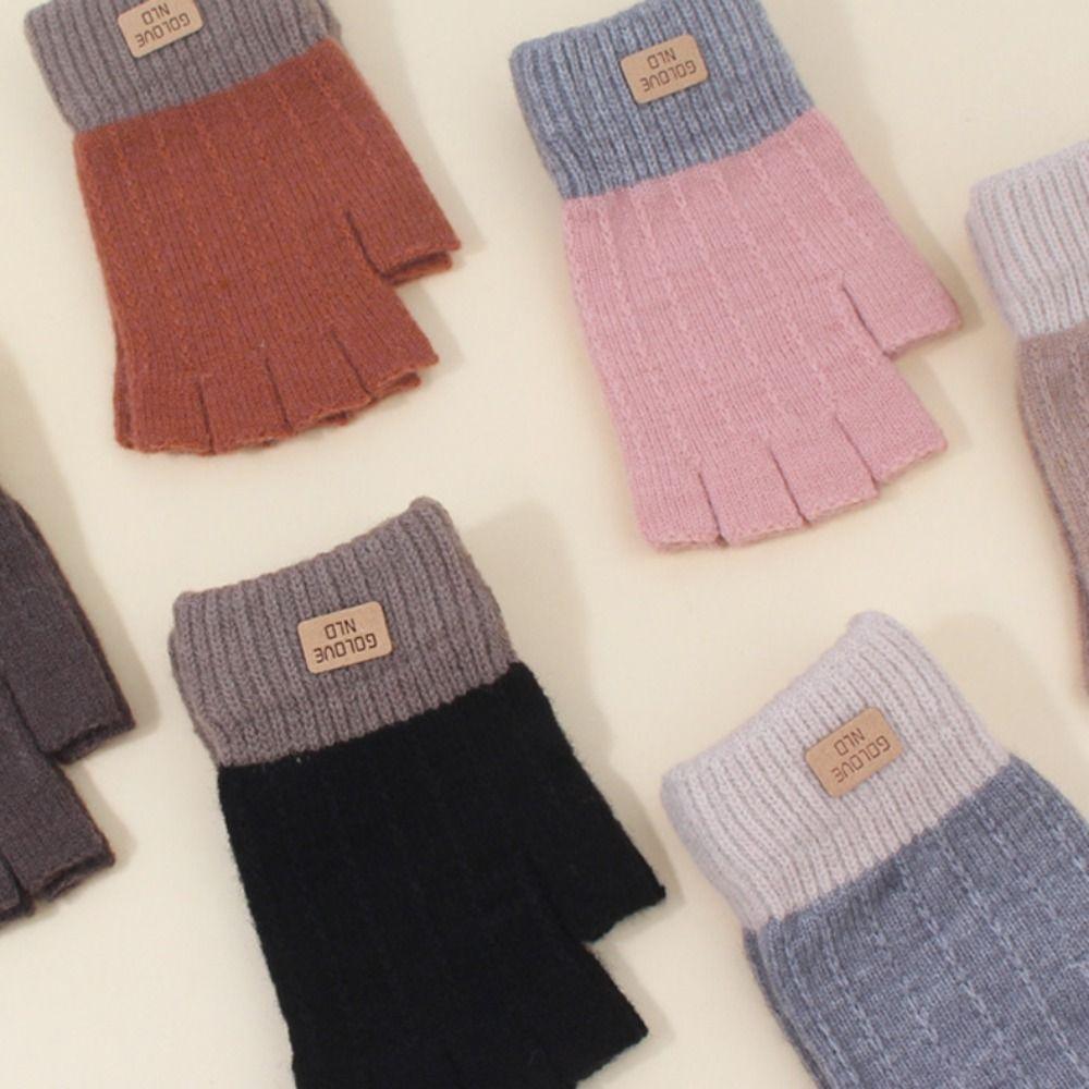 Thermal Fingerless Gloves Women Men Half-finger Gloves Trendy Touchscreen Mittens