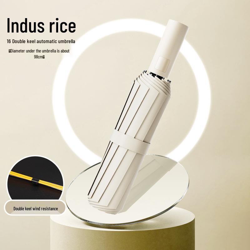 Twelve-Rib Double-Reinforced Three-Fold UV Protection Umbrella for Sun and Rain