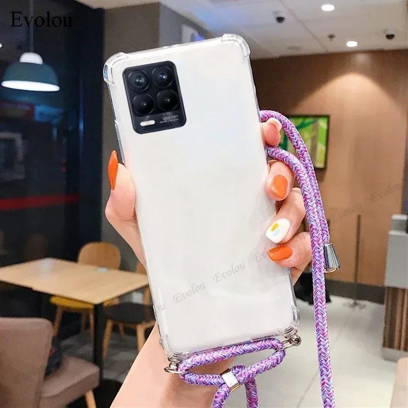 Crossbody Lanyard TPU Case For Honor 400 Lite 5G 400lite Transparent Shockproof Soft Silicone Cover For Honor 400 Lite 5G