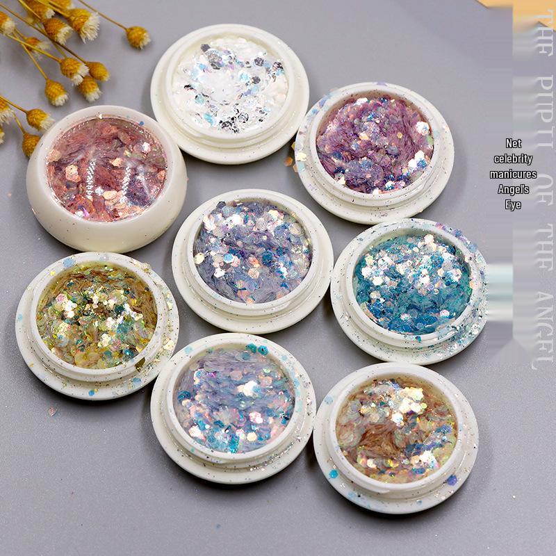 Elf's Eye Glitter Gel: Laser Gradient Mixed Color for Stunning Nail Art