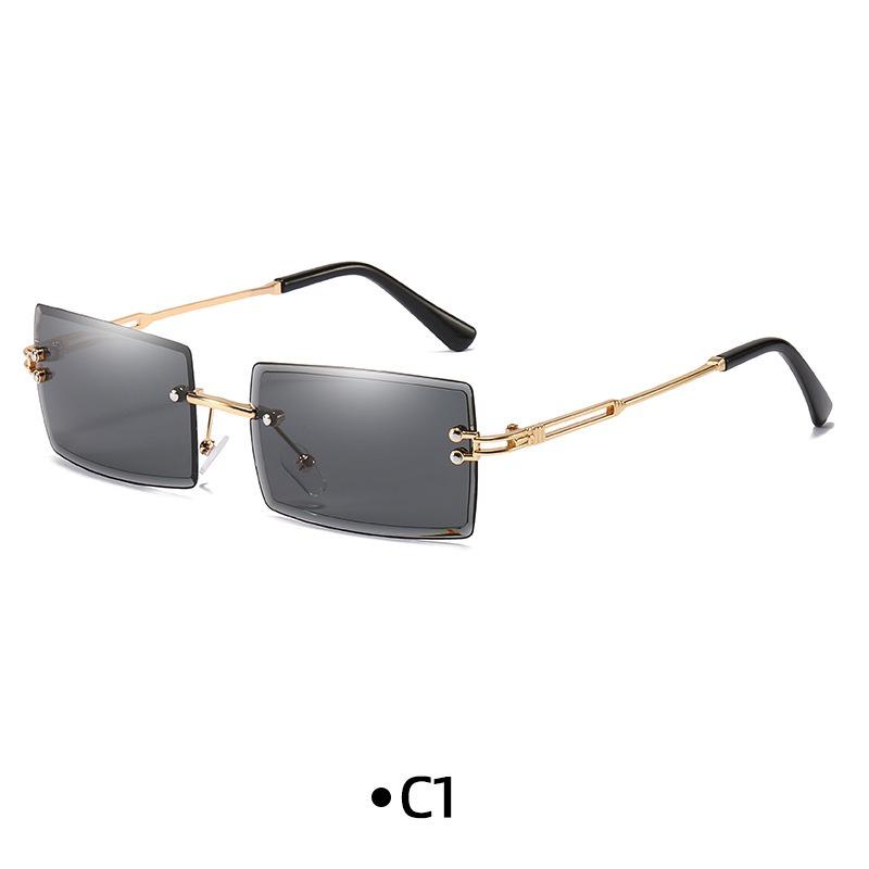 1PC frameless street photography sunglasses cut edge square design fashionable small PC sunglasses for women men
