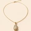 "Golden Branches Jade Leaves" Elegant Chinese-Style Gourd Necklace for Women - Luxurious & Versatile Clavicle Chain