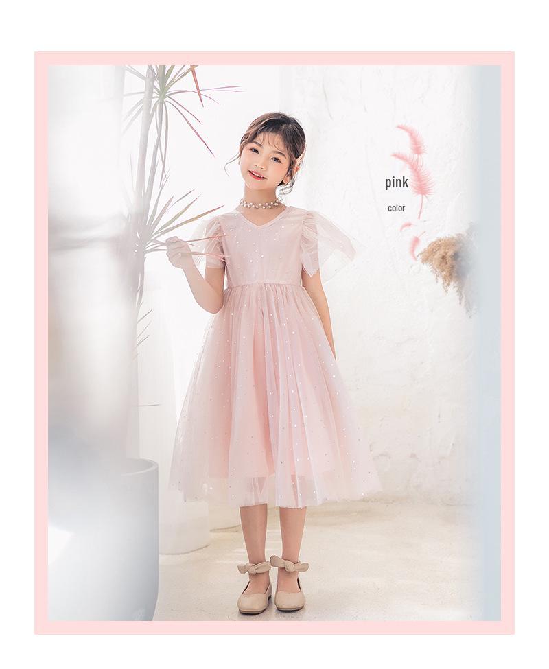 2025 Summer Star Mesh Princess Dress - Children's Gauze Skirt for Big Kids, 430g