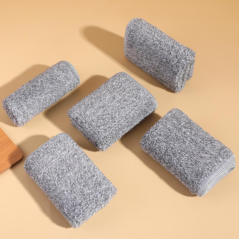 1/20 Stück Grau Bambuskohle Verdickt Super Saugfähig Spültuch Ölbeständig Küchenwischtücher Mikrofaserreinigungstücher