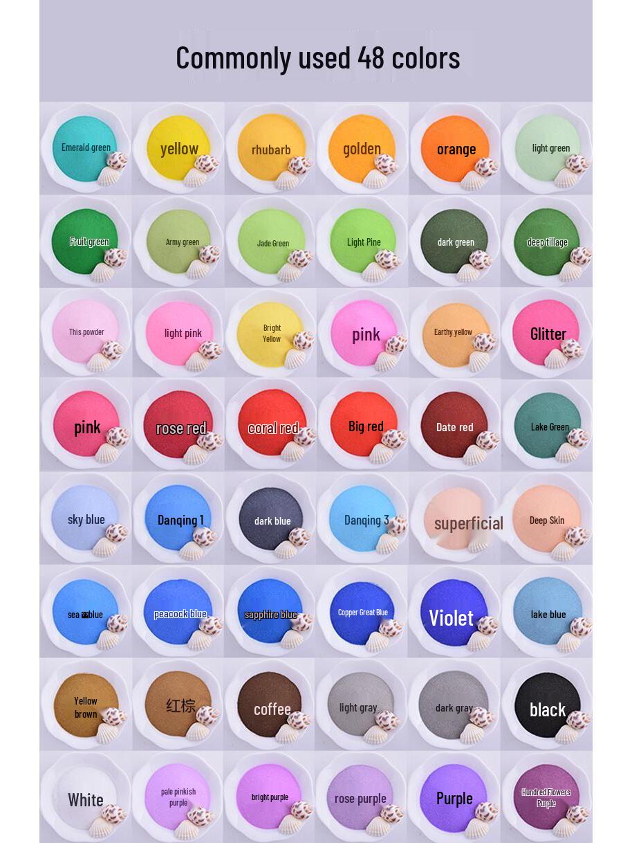 

Набір для творчості емаль cloisonné: Кристалічний кольоровий пісок для спеченого пахощів, 500 г