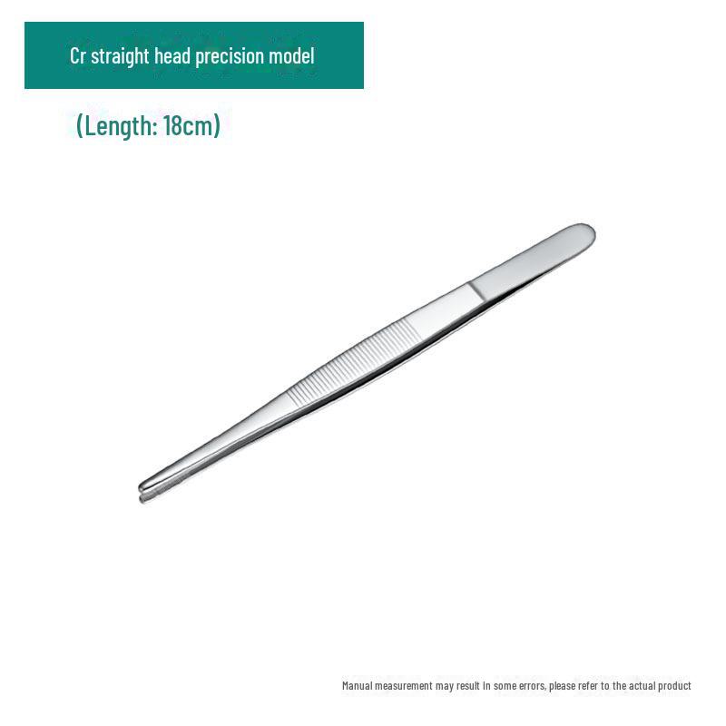Silver Stainless Steel Non-Slip Tea Tweezers with Extended, Thickened Teeth