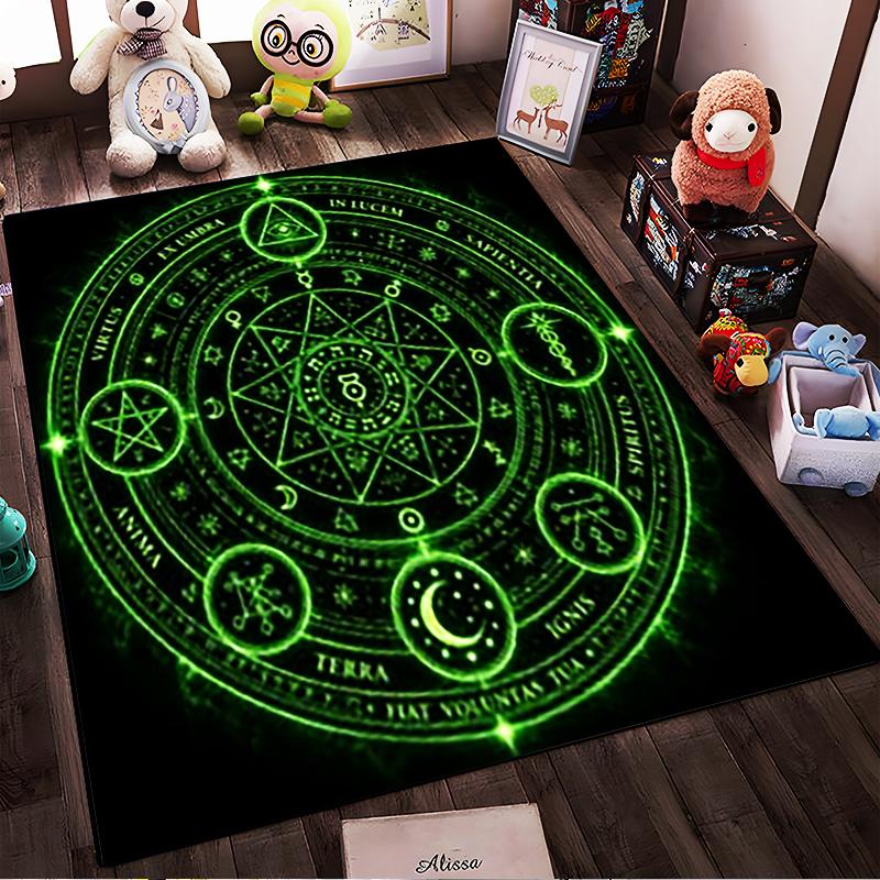 Mystical Alchemy Circle Design Rug Non-slip rug suitable for living room and bedroom sofas