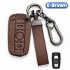 For Bmw Leather Key Cover E46 E53 E60 E70 E71 E83 E87 E90 3 5 6 7 Series X3 X5 X6 Z4  Remote Key Fob Case Protector