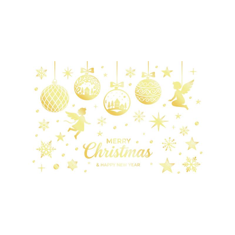 Christmas Ball Angel Static Electricity Glass Window Christmas Holiday Display Window Sliding Door Decorative Window Sticker