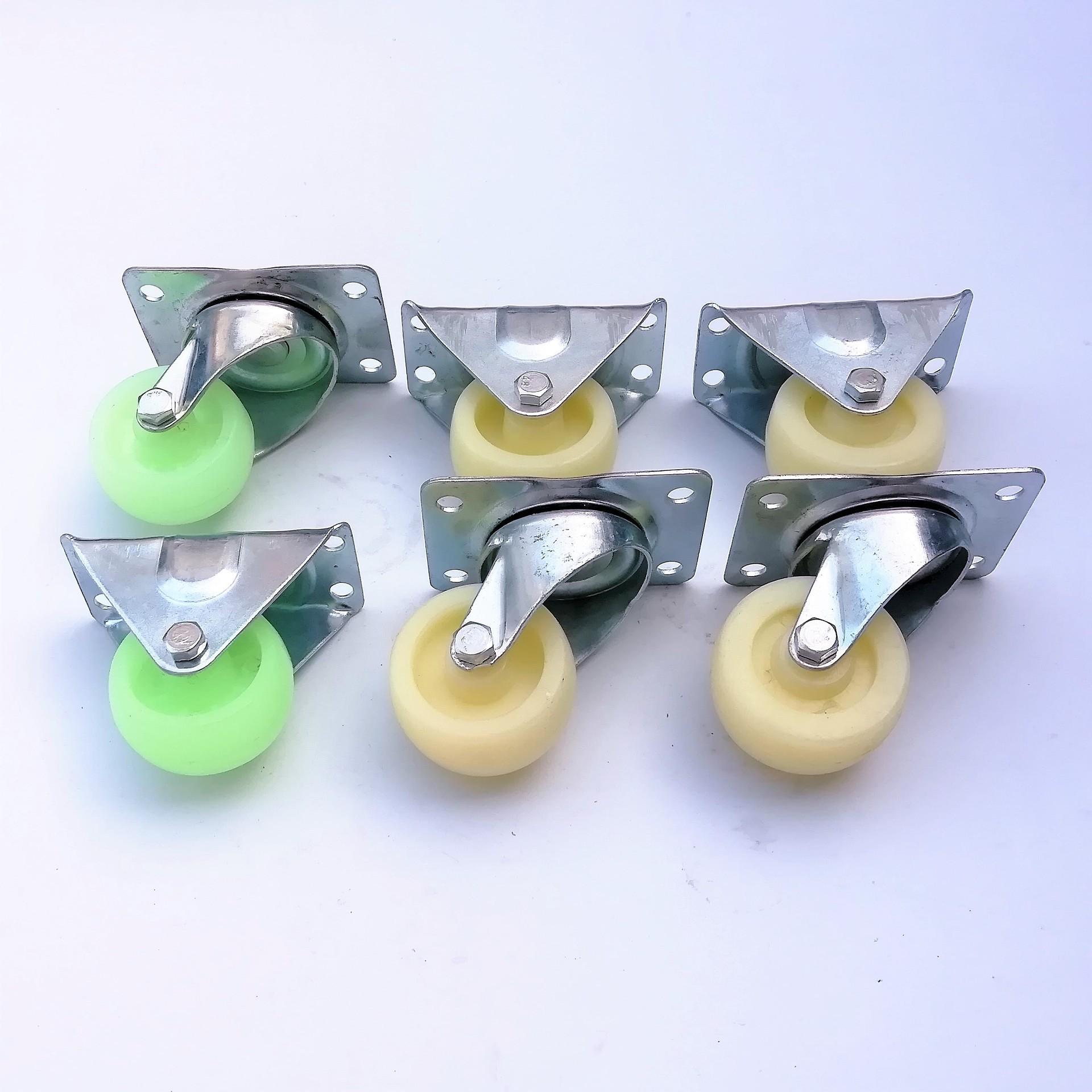 

Легкі нейлонові поворотні та фіксовані коліщатка для дивана, універсальне кріплення 2.5 inch Fat Boy (C) Green Wheel Fixed