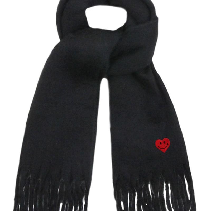 

GRAVER [BAG&ACC] Heart Smile Embroidered Bold Muffler_Black BLACK
