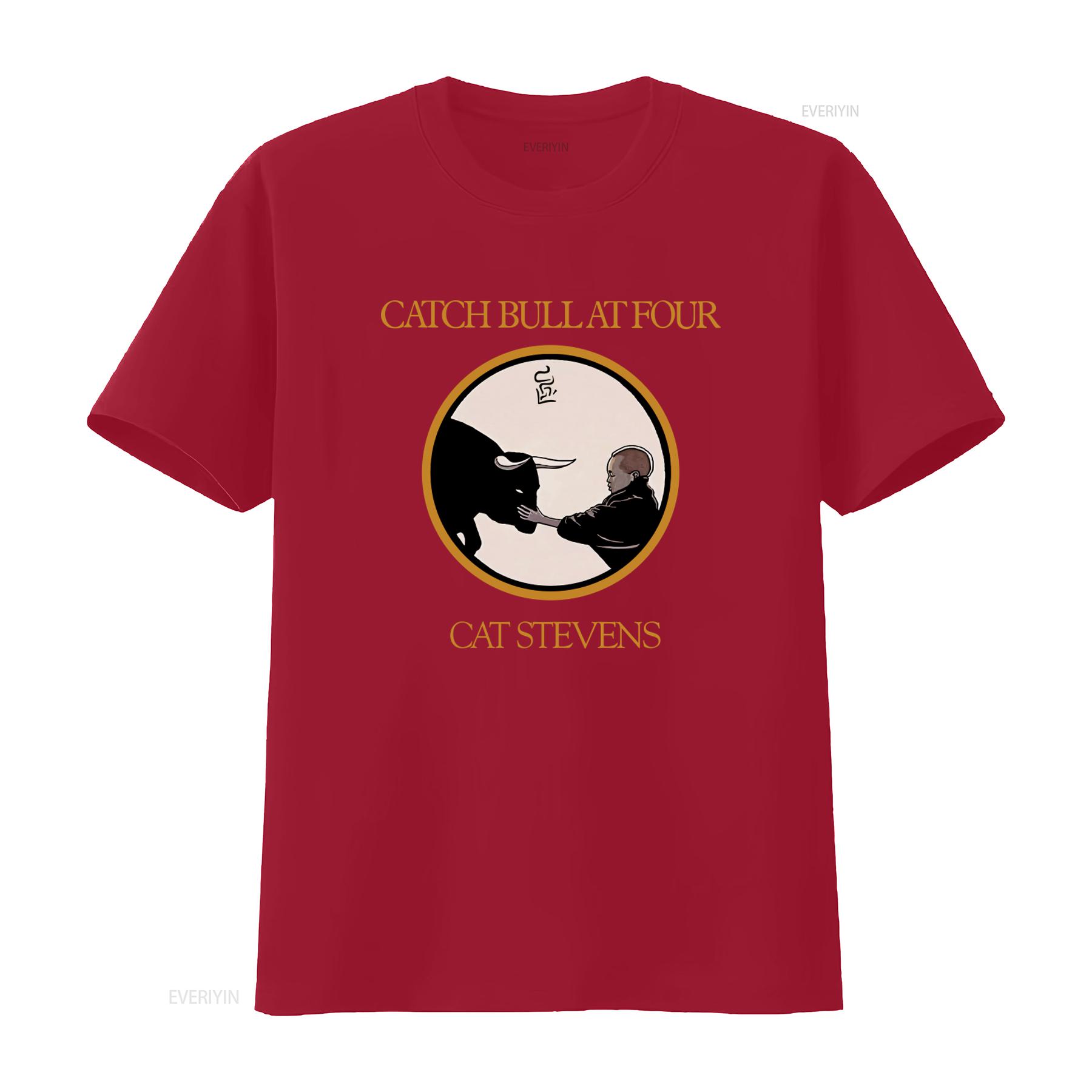 

Cotton T shirt Catch Bull at Four Cat Stevens Music Sitting Design vintage Washed Top For Everyday Wear Stylish Unisex fashion S