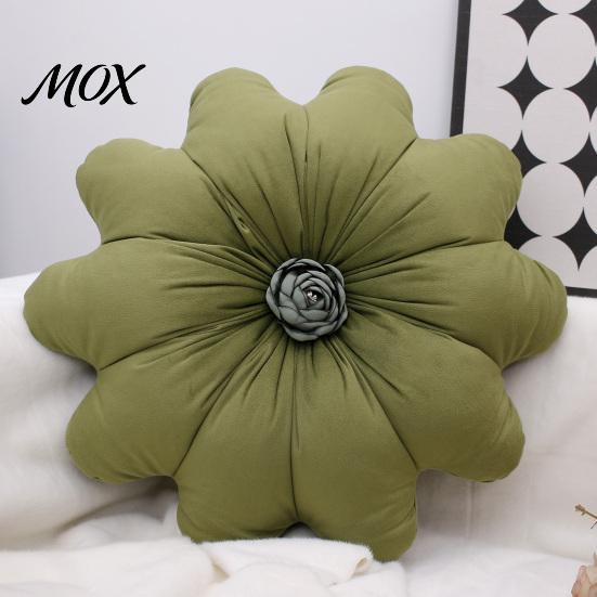 Stuffed Flower Shaped Pillow Round Throw Pillow, 16 Inch Decorative Cushion, Soft for Living Room Shape Sofa Couch Bed Chair Velvet Pillows