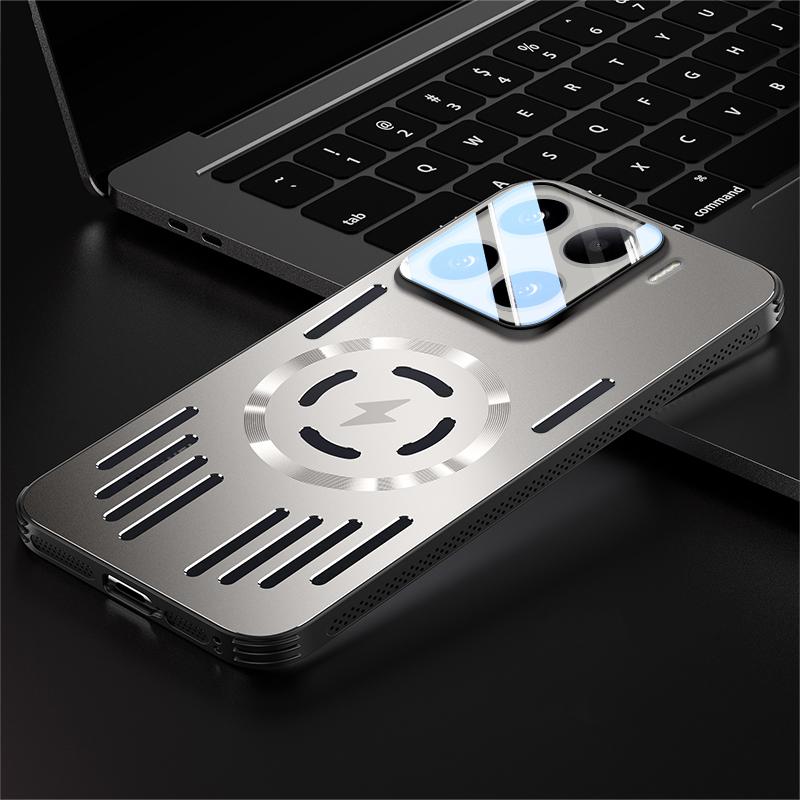 Hard Metal Heat Dissipation Magnetic Wireless Charging Cover For Xiaomi 15 Ultra 14 13 Pro Cool Protective Back Case