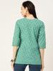 Sea Green Printed Cotton Kurti